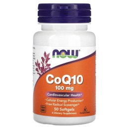 Коэнзим Q10 Now Foods (CoQ10) 100 мг 50 гелевых капсул