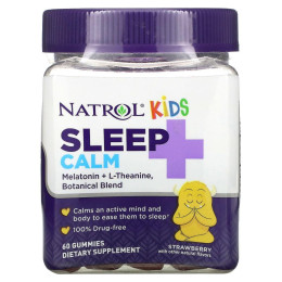 Natrol, Kids, Sleep + Calm, клубника, от 4 лет и старше, 60 жевательных конфет