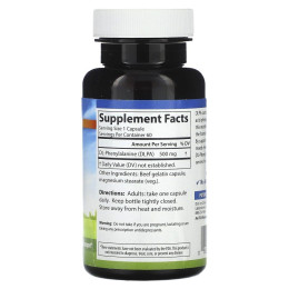 Фенилаланин Carlson Labs (DLPA DL-Phenylalanine) 500 мг 60 капсул