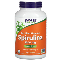 Сертифицированная органическая спирулина Now Foods (Certified Organic Spirulina) 1000 мг 240 таблеток