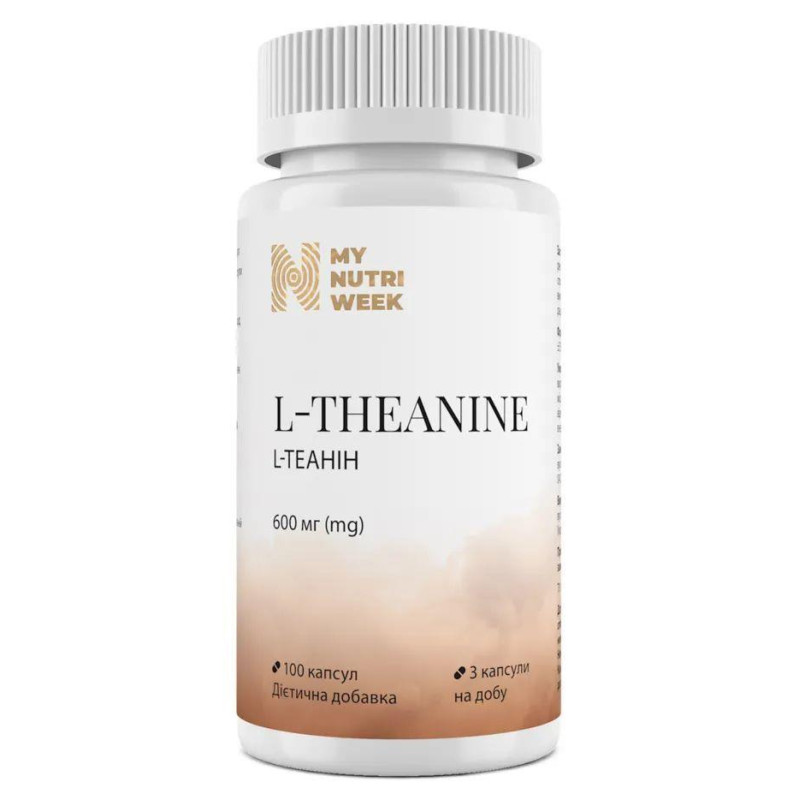 L-теанин, L-Theanine, My Nutri Week, 600 мг, 100 капсул