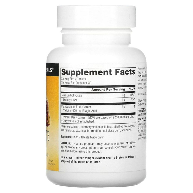 Экстракт граната Source Naturals (Pomegranate Extract) 500 мг 60 таблеток