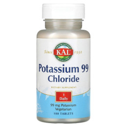 Калий хлорид KAL (Potassium Chloride) 99 мг 100 таблеток