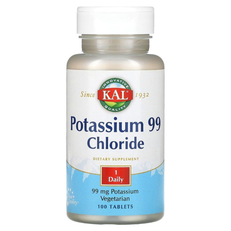 Калий хлорид KAL (Potassium Chloride) 99 мг 100 таблеток