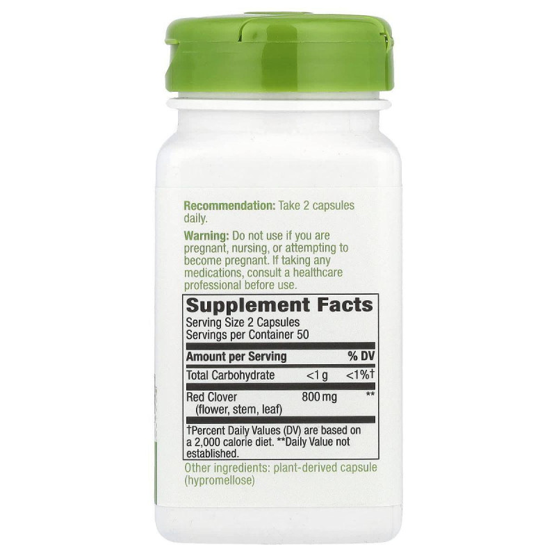 Красный клевер, цветок/листья, Nature's Way, 400 мг, 100 вегетарианских капсул