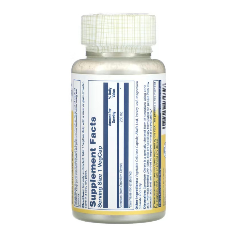 Strontium Citrate 250mg - 60 vcaps Solaray