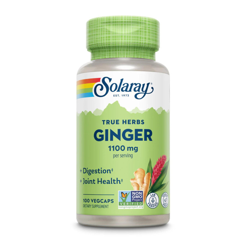 Ginger Root 1100mg (2 serv. of 550mg) - 100 vcaps Solaray