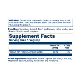 Potassium 99mg - 100 vcaps Solaray