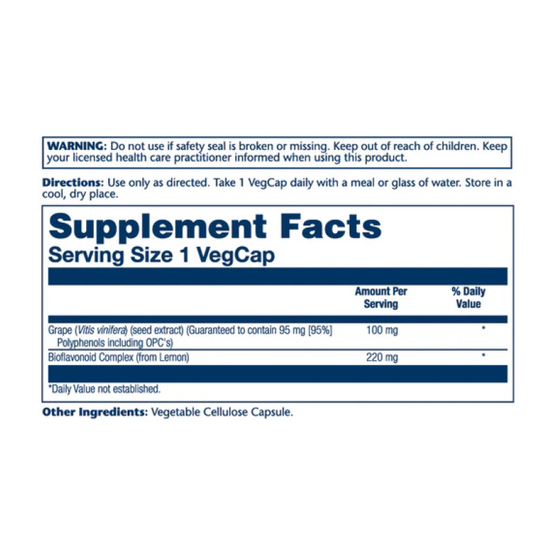 Grape Seed Extract 100mg - 60 vcaps Solaray