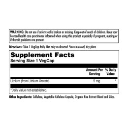 Lithium Orotate 5mg - 60 vcaps KAL