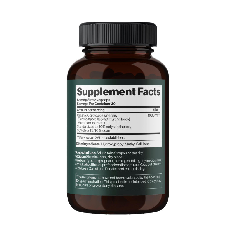 Cordyceps Mushroom 1000 mg - 60 vegcaps Mind Shi