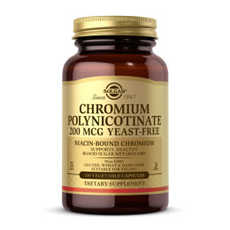 Chromium Polynicotinate 200mcg YeastFree - 100 vcaps Solgar