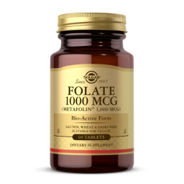 Folate 1000mcg (Metafolin® 1,000 mcg) - 60 tabs Solgar