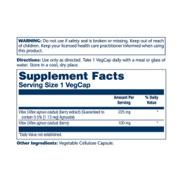 Vitex Chaste Berry Extract 225mg - 60 vcaps Solaray