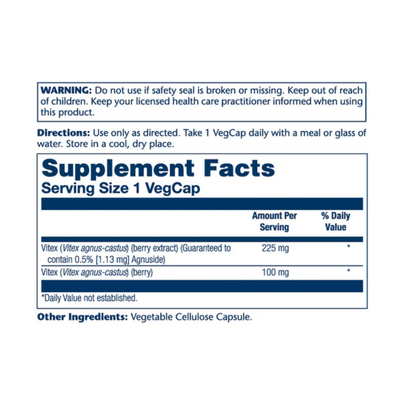 Vitex Chaste Berry Extract 225mg - 60 vcaps Solaray