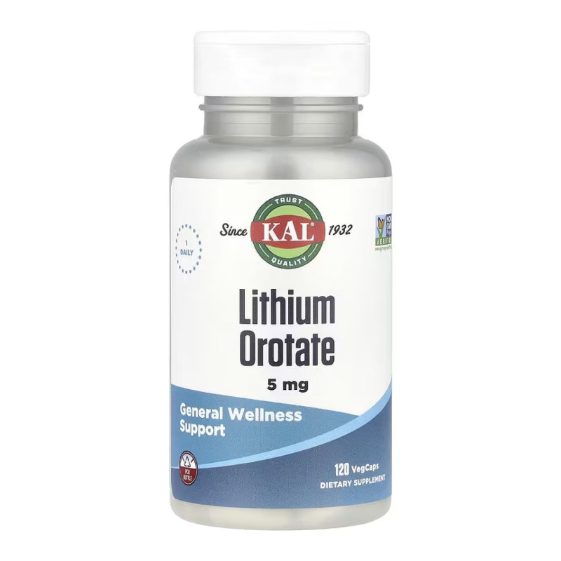 Lithium Orotate 5mg - 120 vcaps KAL