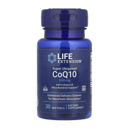 Super Ubiquinol CoQ10 with Enhanced Mitochondrial Support™ 200 mg - 30 softgels Life Extension
