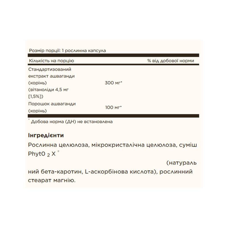 SFP Ashwagandha Root Extract - 60 vcaps Solgar