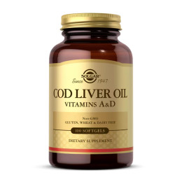 Cod Liver Oil Vitamins A&D - 100 softgels Solgar