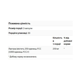 Lactase Enzyme 250mg - 60 softgels KAL