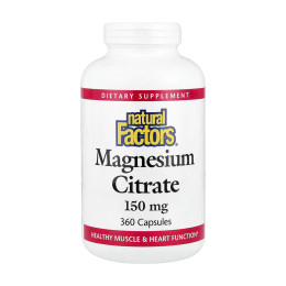 Magnesium Citrate 150mg - 360 caps Natural Factors