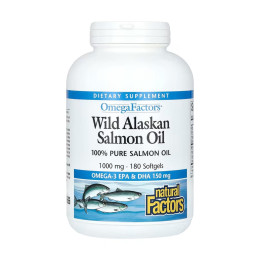 Wild Alaskan Salmon Oil 1000mg - 180 softgels Natural Factors