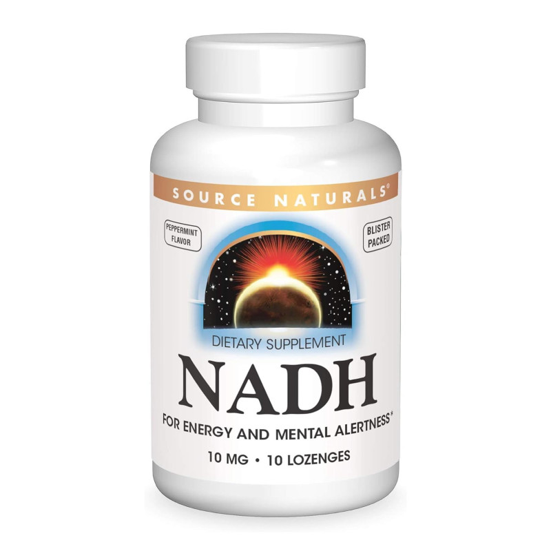 NADH 10mg Peppermint - 10 lozenges Source Naturals