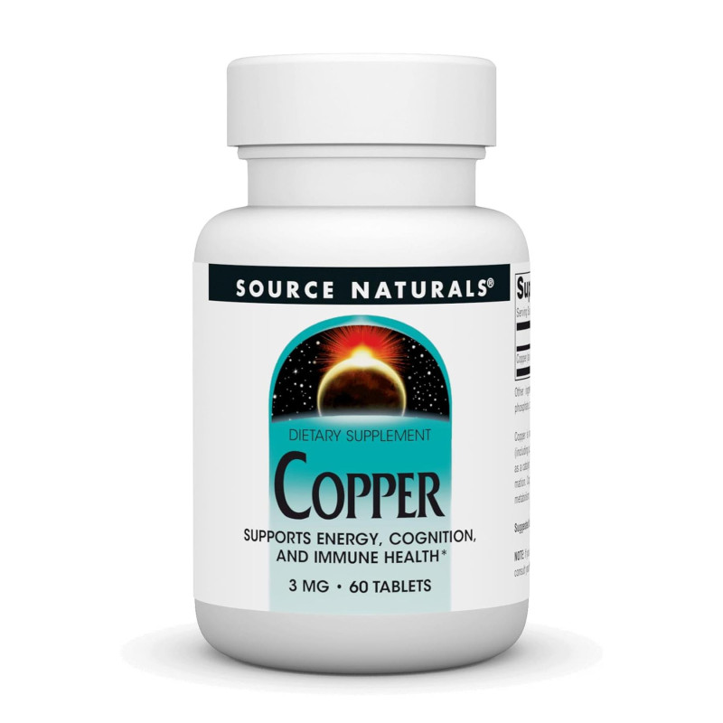 Copper 3mg - 60 caps Source Naturals