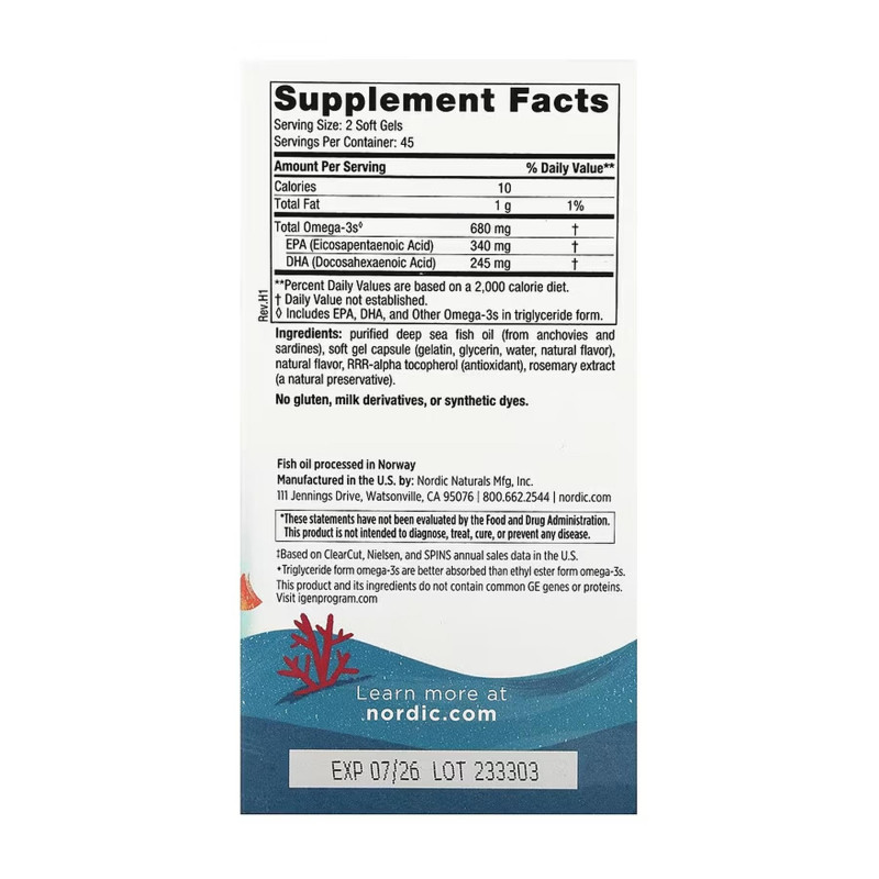 Ultimate Omega Junior - 90 mini softgels Nordic Naturals