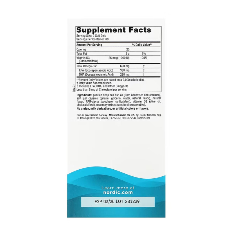 Omega-3D - 120 softgels Nordic Naturals