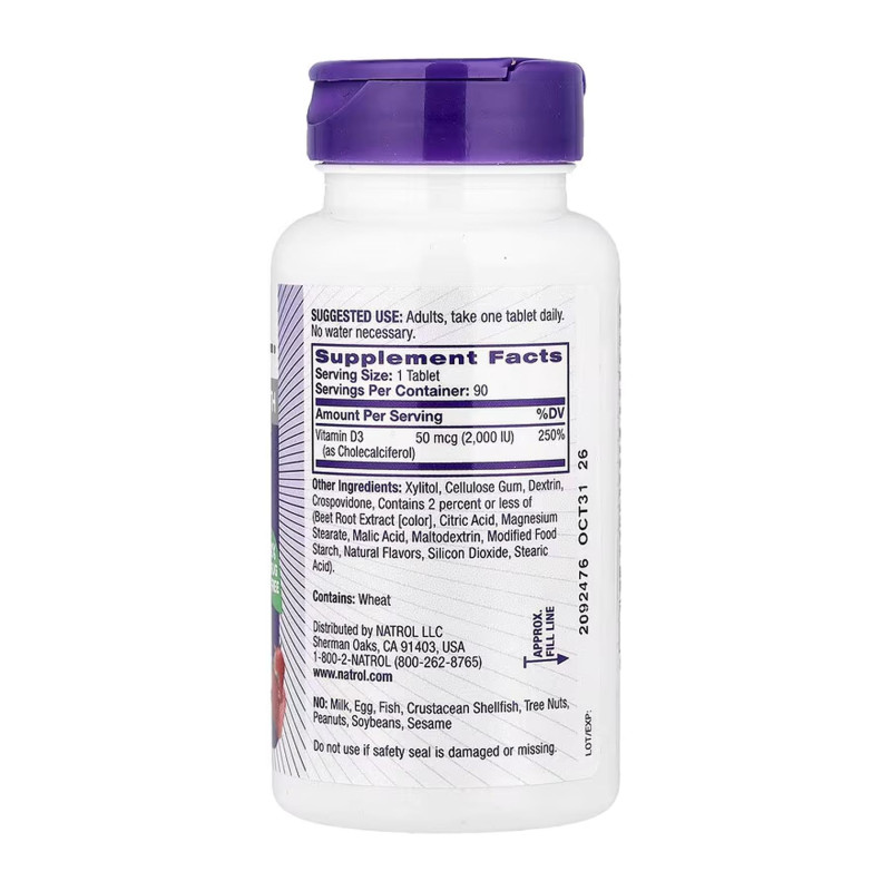 Vitamin D3 2,000 IU Fast Dissolve - 90 tabs NATROL