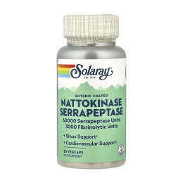 Nattokinase & Serrapeptase - 30 vcaps Solaray