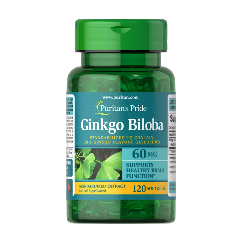 Ginkgo Biloba Standardized Extract 60 mg - 120 softgels Puritans Pride