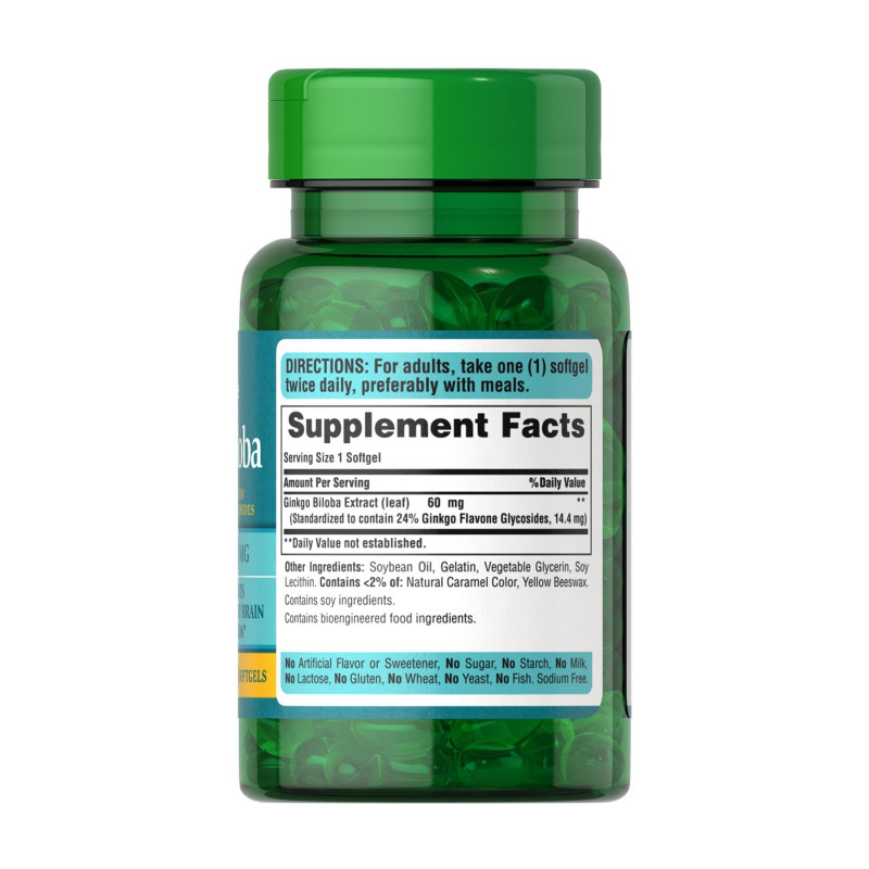 Ginkgo Biloba Standardized Extract 60 mg - 120 softgels Puritans Pride