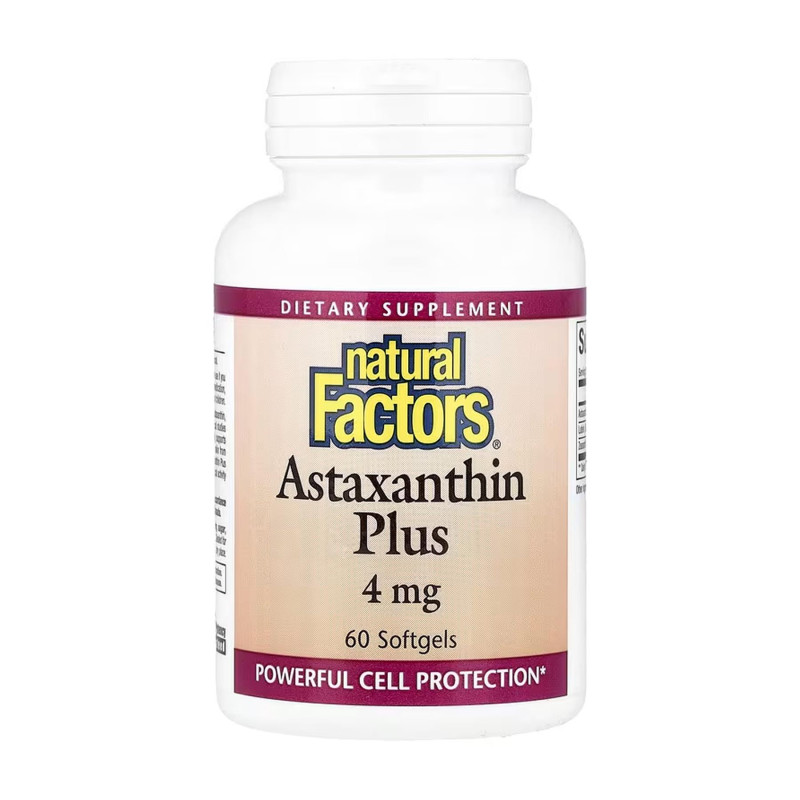 Astaxanthin Plus 4mg - 60 softgels Natural Factors