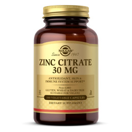Zinc Citrate 30mg - 100 vcaps Solgar