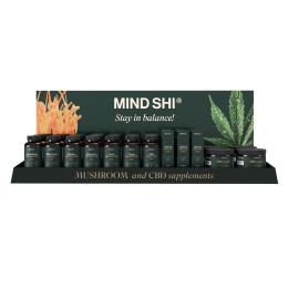 Display Stand Mushroom and CBD supplements Mind Shi