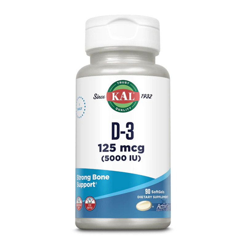 D-3 5000 IU 125mcg - 90 Softgel KAL