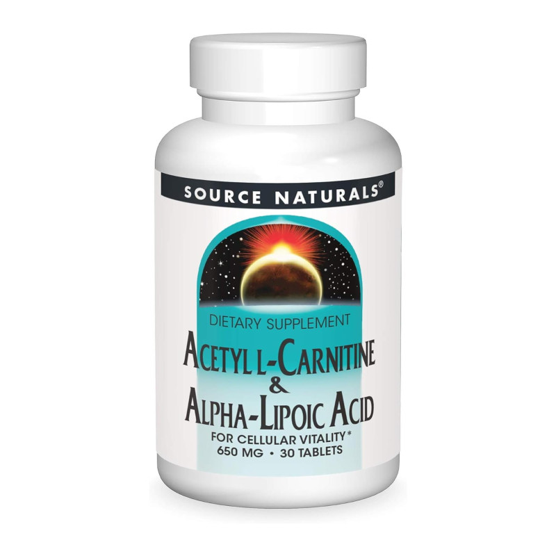 Acetyl L-Carnitine & Alpha-Lipoic Acid 650 mg - 30 tabs Source Naturals