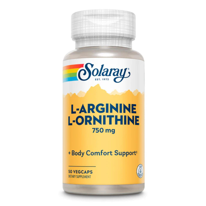 L-Arginine L-Ornithine 750mg - 50 vcaps Solaray