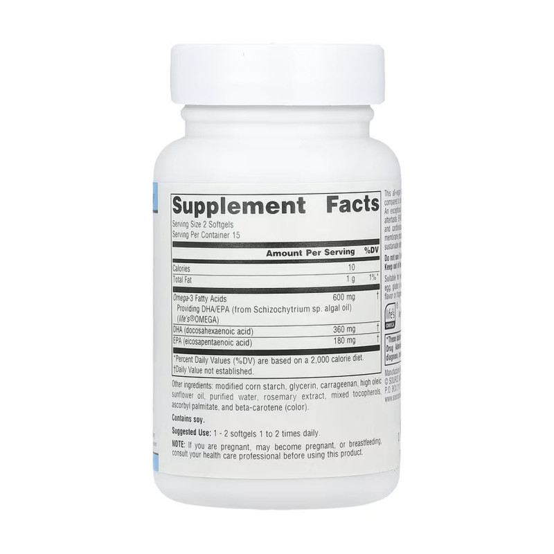 Vegan Omega-3s EPA-DHA 300 mg - 30 softgels Source Naturals