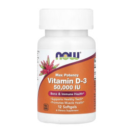 Vitamin D-3 50,000 IU - 12 softgels Now Foods