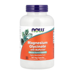 Magnesium Glycinate with BioPerine® - 180 vcaps Now Foods