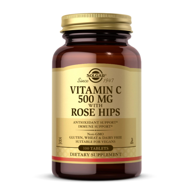 Vitamin C 500mg with Rose Hips - 100 tabs Solgar