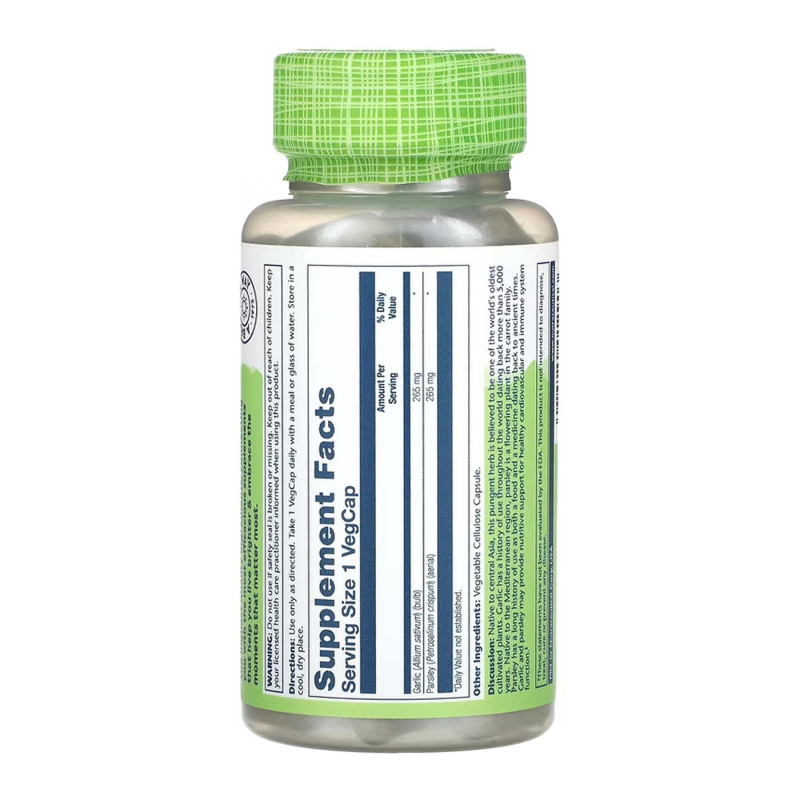 Garlic Parsley 530mg - 100 vcaps Solaray