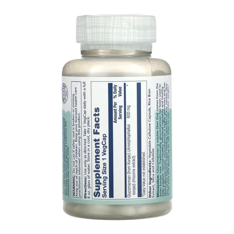 Glucomannan Rhizome Extract 600mg - 100 vcaps Solaray