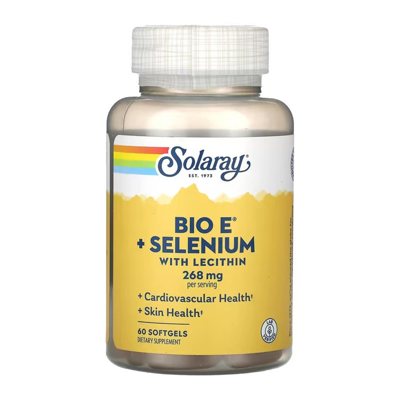 Bio Vitamin E with Selenium 268mg - 60 softgels Solaray