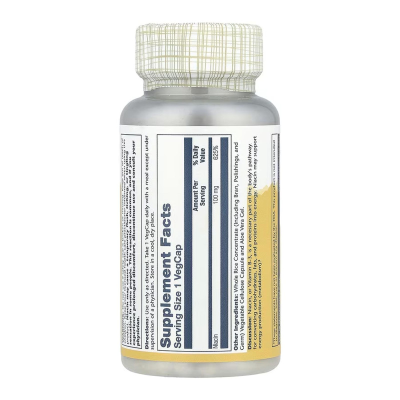Niacin 100mg - 100 vcaps Solaray