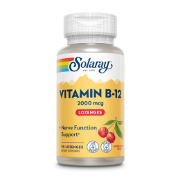 Vitamin B-12 2000mcg - 90 lozenges Natural Cherry Solaray