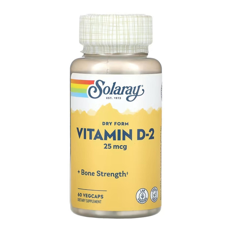 Vitamin D-2 25 mcg - 60 vcaps Solaray